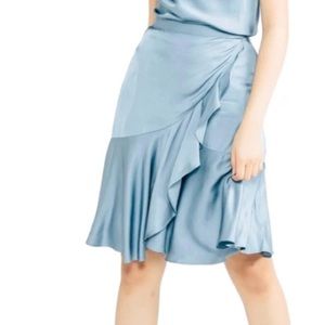 Chloe Kristyn Traci Skirt in New Blue Size Small. Faux wrap silhouette. NEW